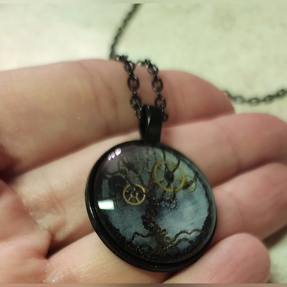 New Steampunk gears tree of life cabachon ring - Picture 9 of 10